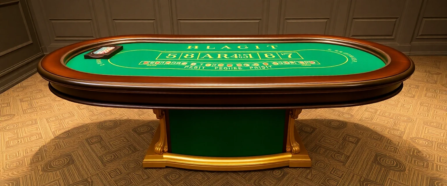 Elegant baccarat table with gold accents