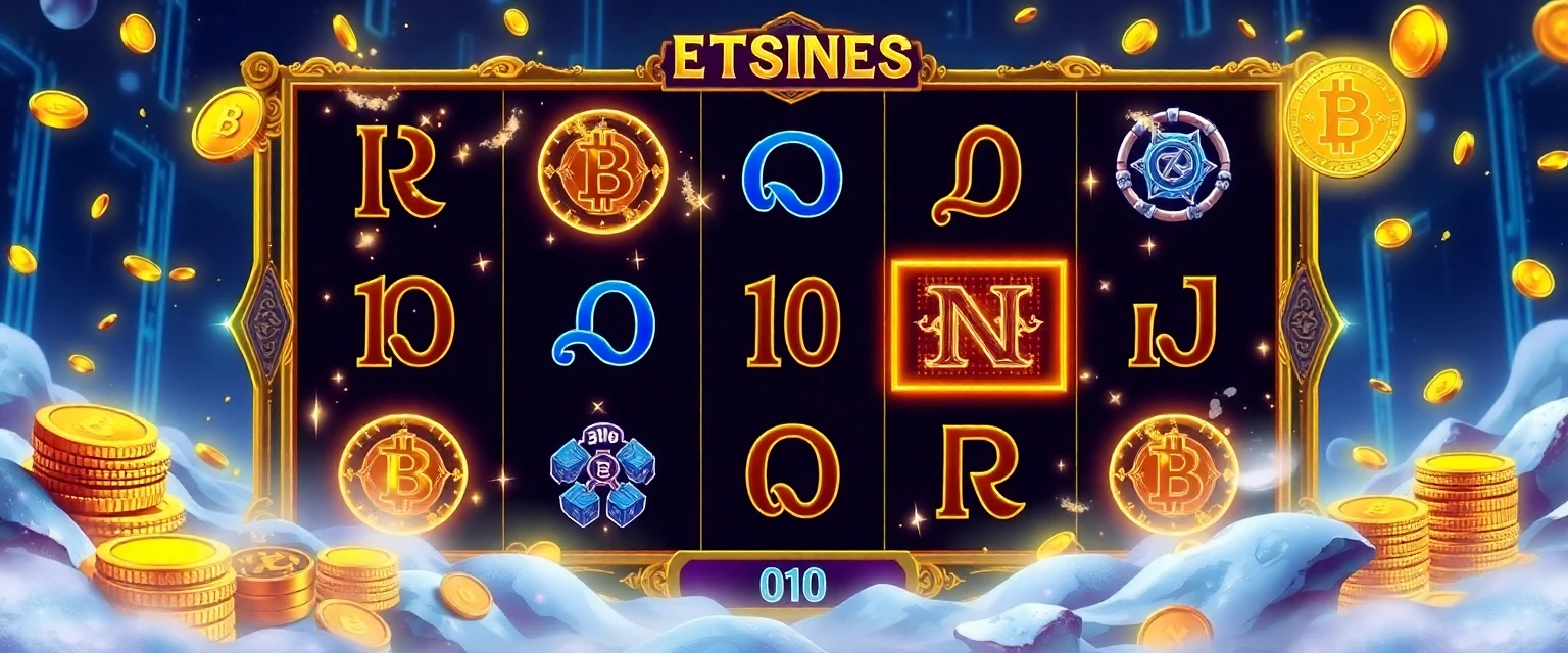 Premium slot machine with crypto theme and multiplier features