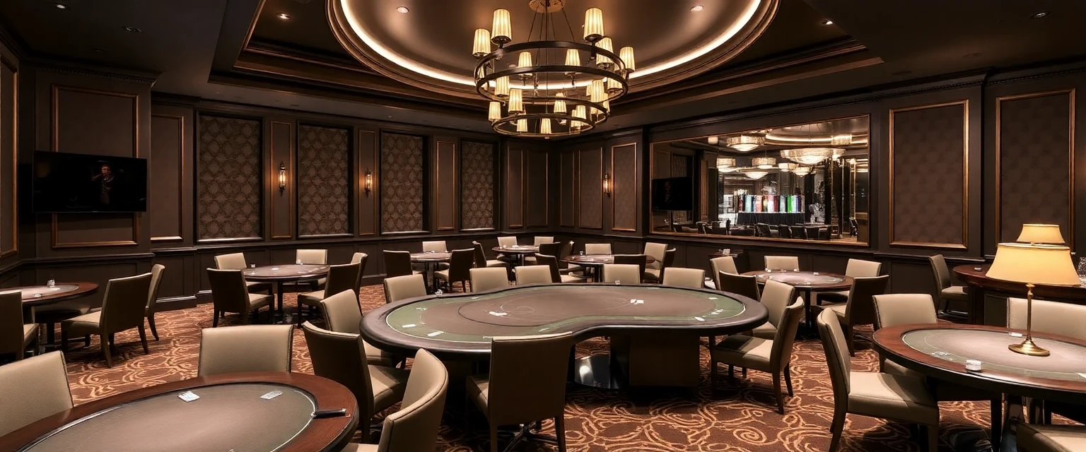Elite poker room with sophisticated atmosphere